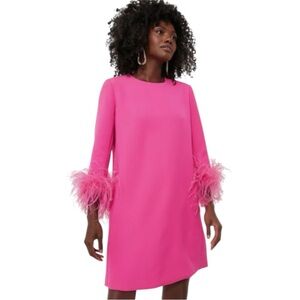 Tuckernuck | Dresses | Tuckernuck Mod Mary Pink Sheath Dress With Feather  Trim Sleeves M | Poshmark